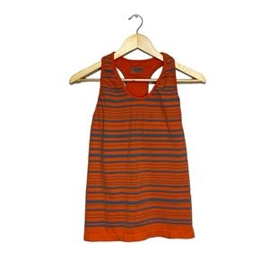 ATHLETA Woman's Sleeveless Strait Hem Orange/Grey Athletic Top Size M